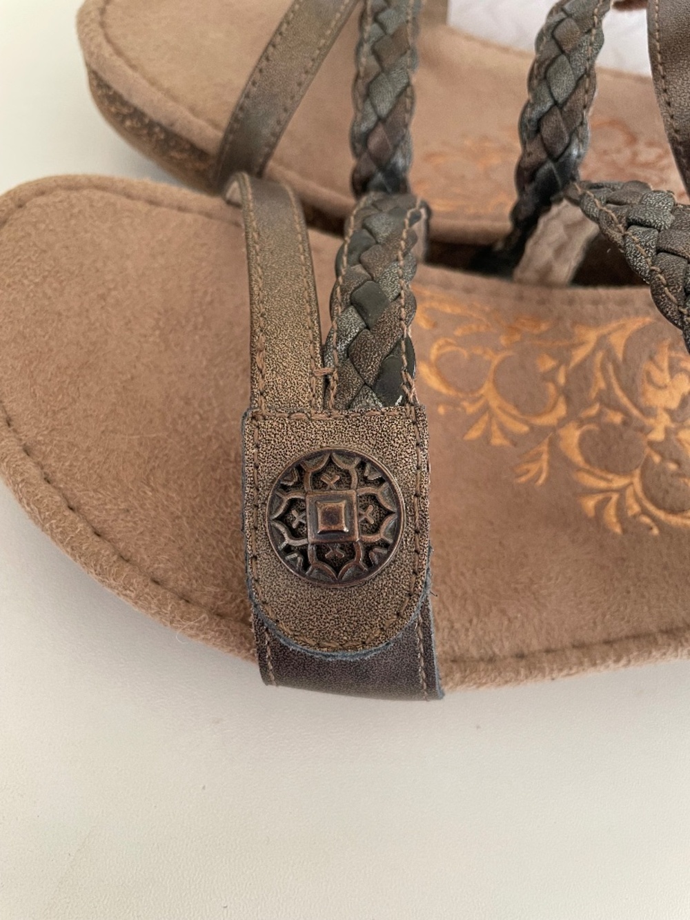NEW Aetrex Bronze Janey Slide Sandals Womens 7 - Picture 3 of 16